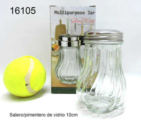 Imagen de FRASCO DE VIDRIO SALERO/PIMENTERO 10CM 4.26